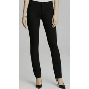 J Brand Vanity Straight Leg Jeans Black Denim Mid Rise Stretch